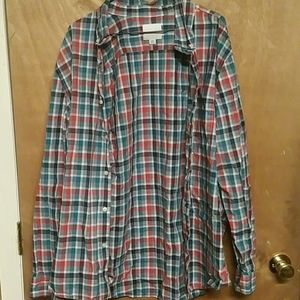 American Eagle pastel plaid button-up